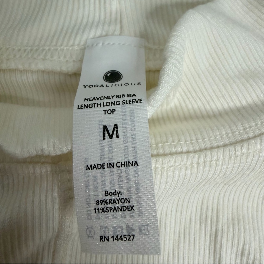 Yogalicious Cream Long Sleeve Tee - Picture 4 of 5